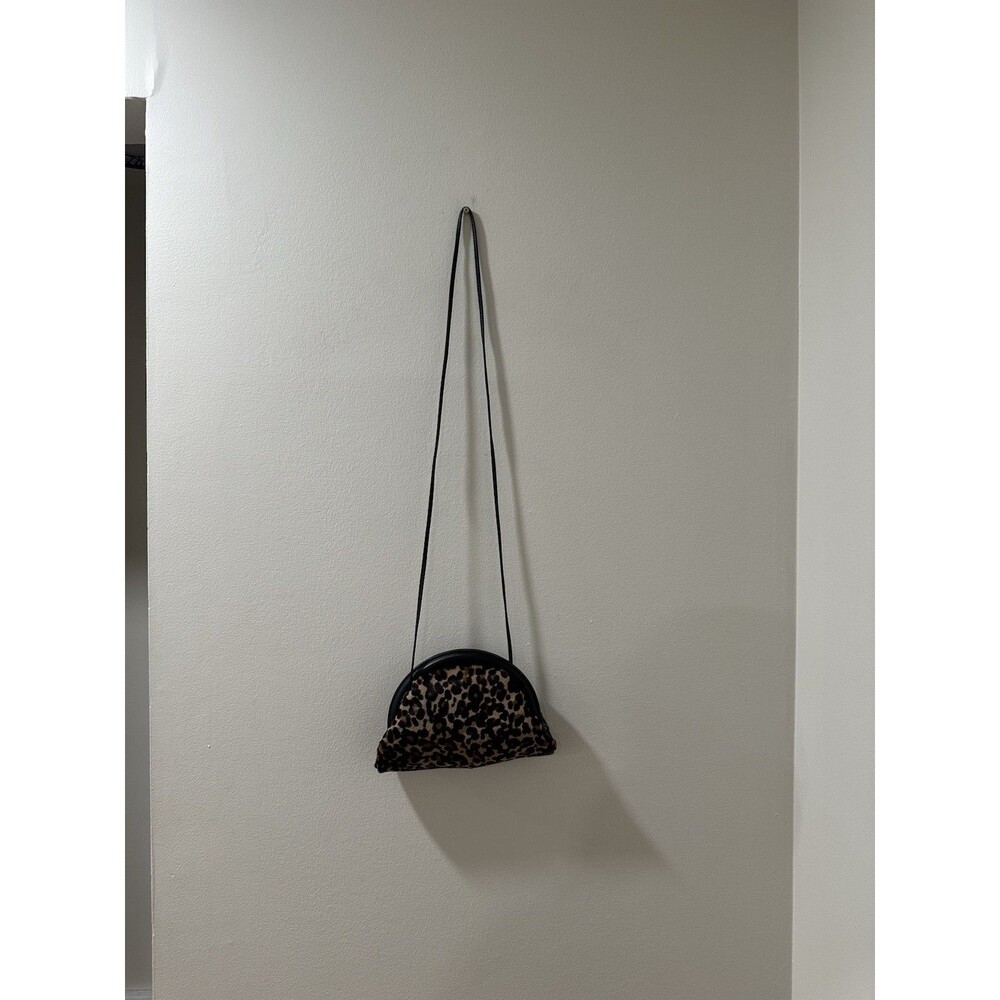 Banana Republic Leopard Print Hair-On Hide Crossbody Shoulder Bag Made in USA